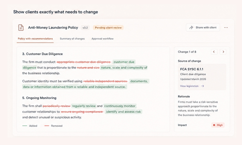 policyshift consultant gap analysis dashboard